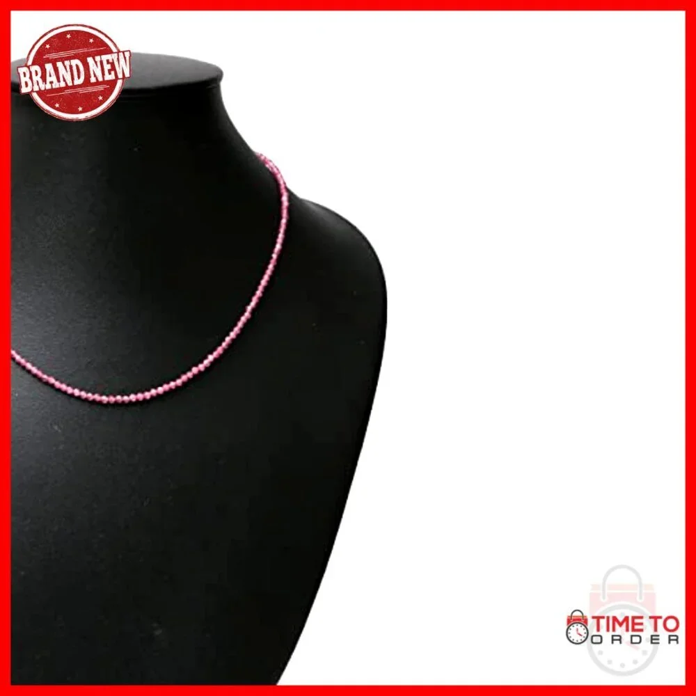 Sterling Silver Gemstone Choker Necklace, 18 Inch Adjustable Chain